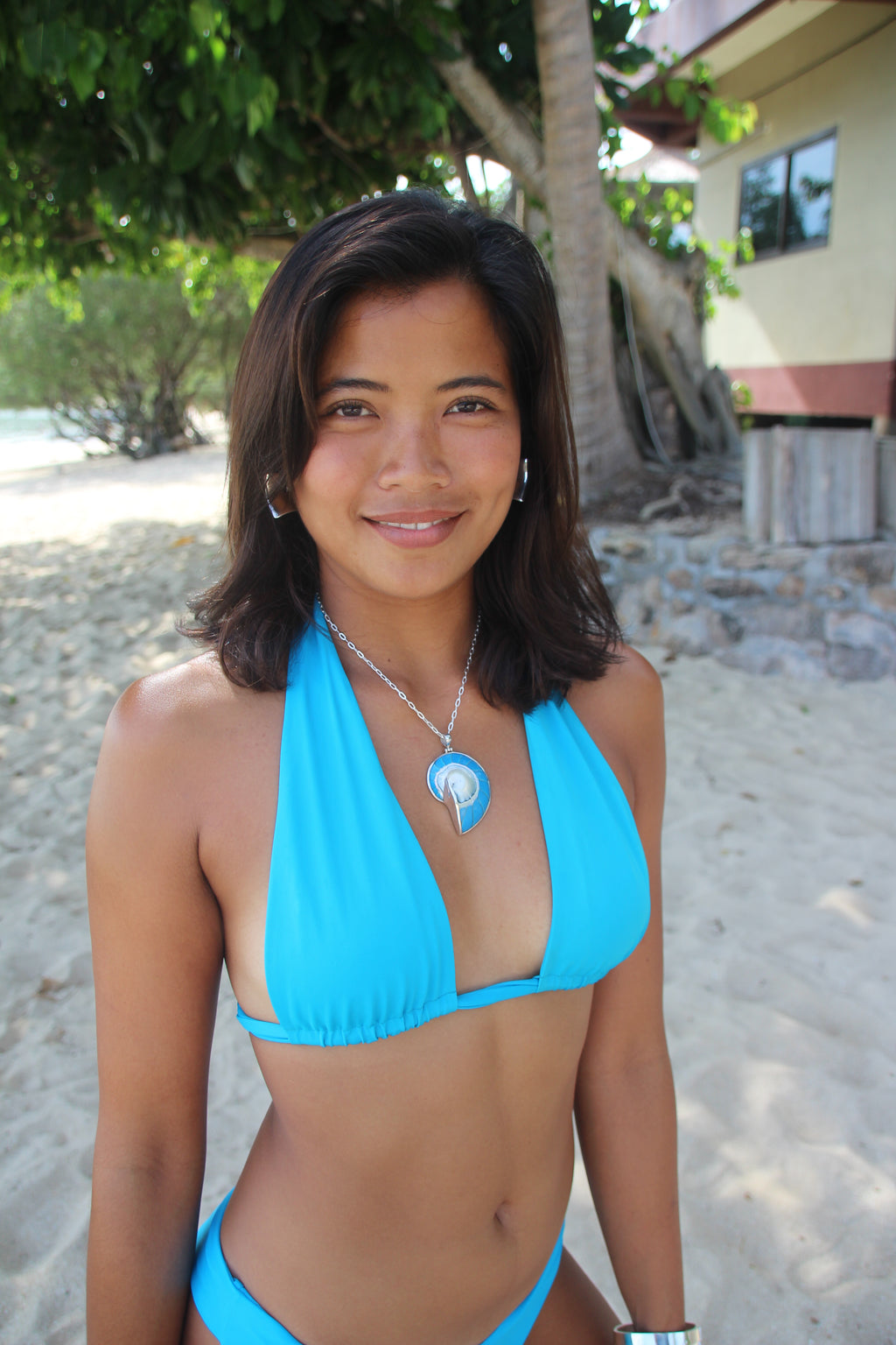 Blue Solara Shell Necklace